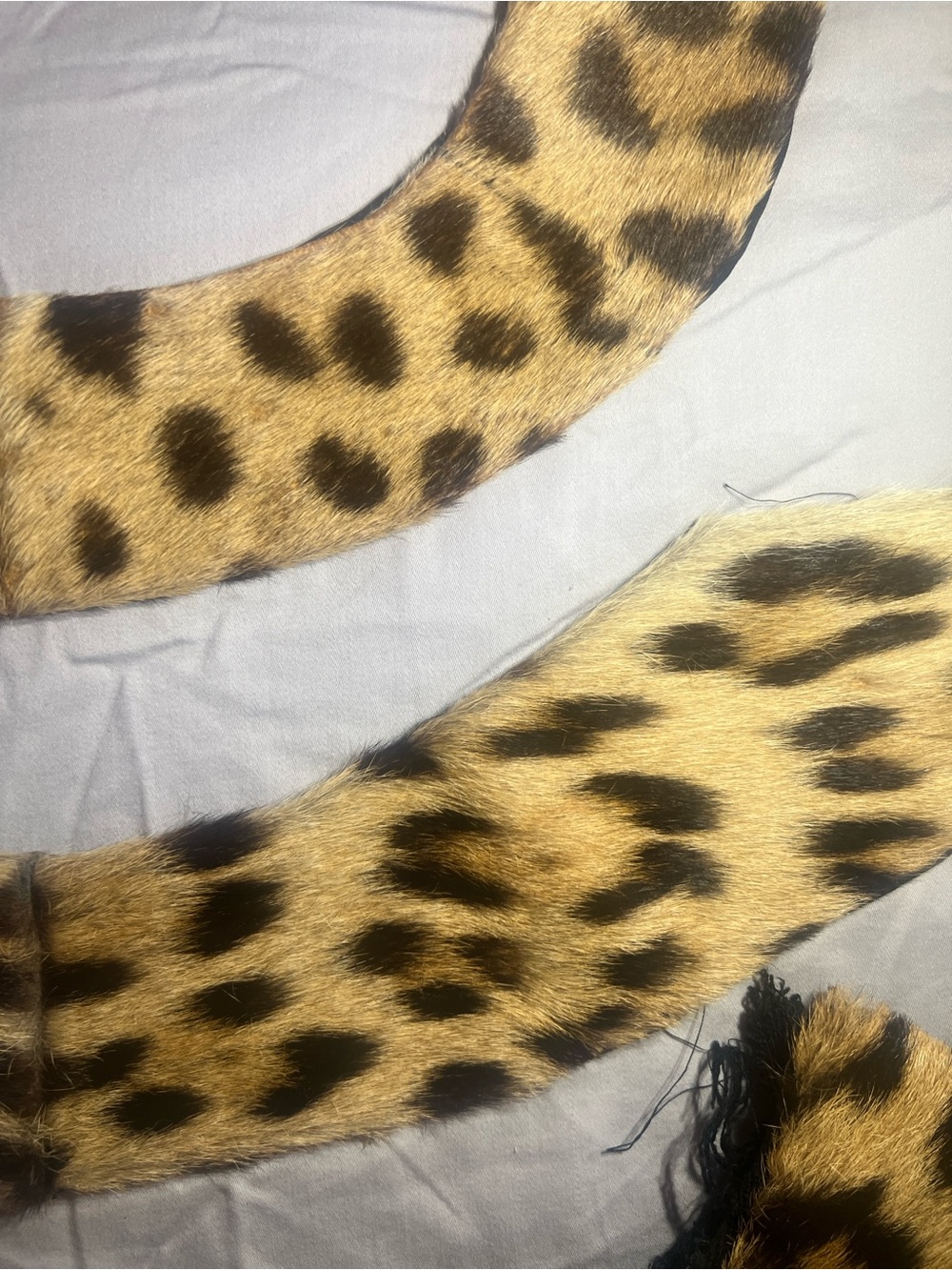 Vintage Leopard Print Genuine Fur Collar Collection - Natural Golden Brown Spots - Picture 7 of 16